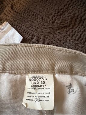 Men's Khaki Cotton Shorts - Size 36 (Beige)